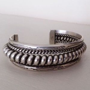 SOLD Vintage Tahe Sterling Silver Chunky Navajo Cuff